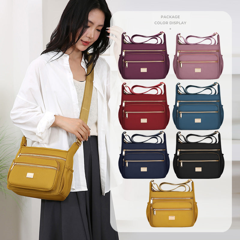 Multi-Compartment Oxford Shoulder Bag