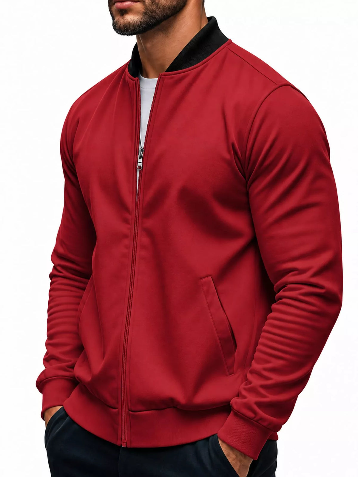 Men's Classic-Fit Zip-Up Bomber Jacket with Pockets — photo 36