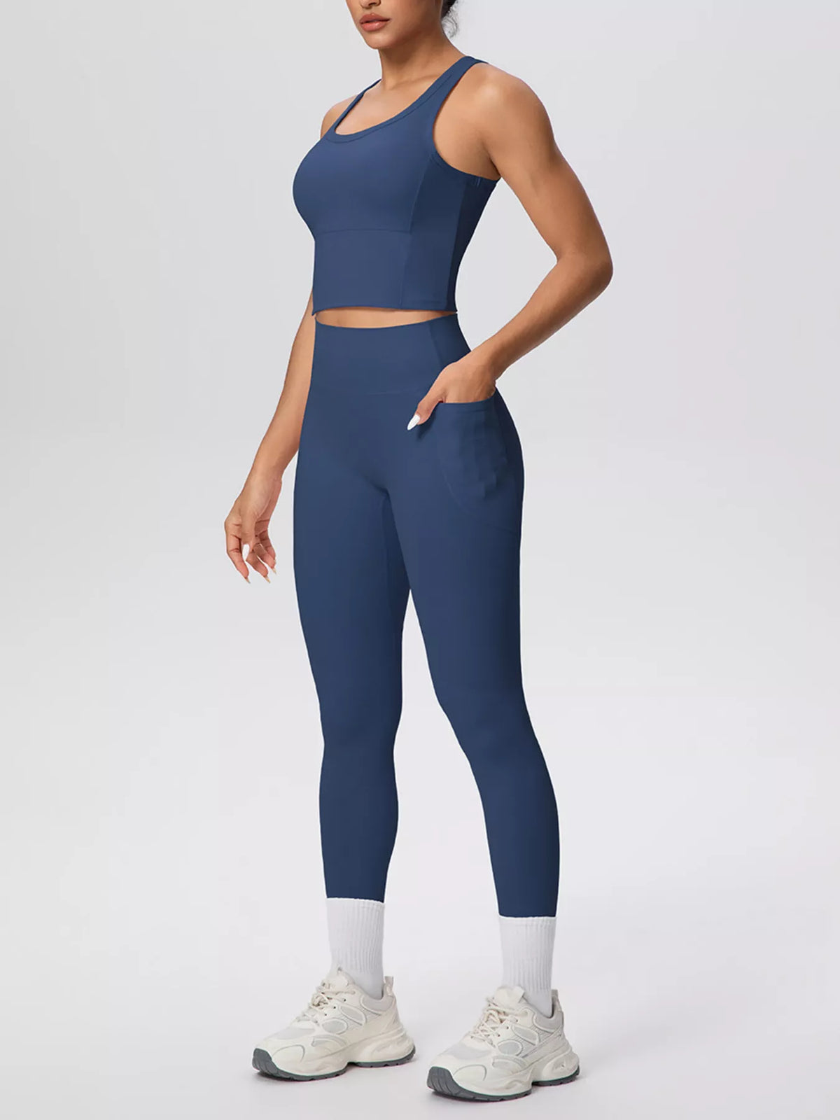 Scoop-Neck Tank & High-Waisted Leggings Set