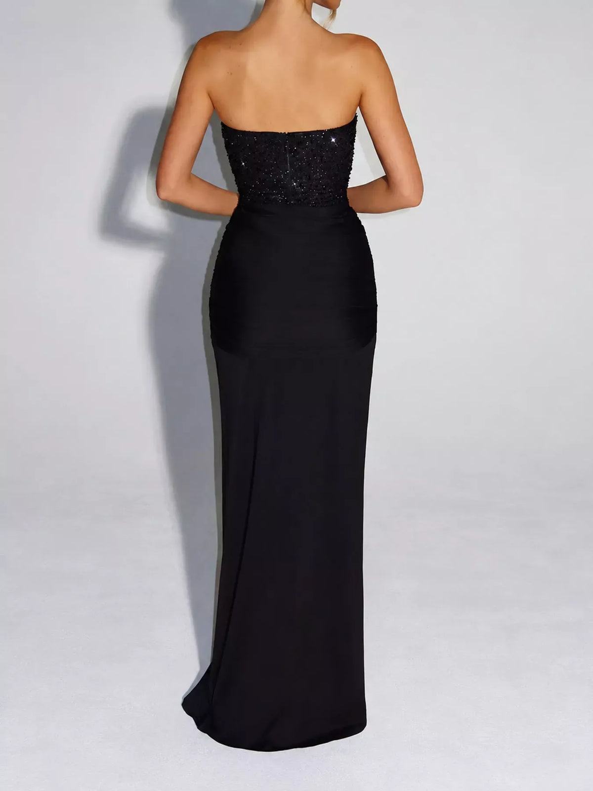 Women's Strapless Sequin Corset Maxi Dress — photo 28