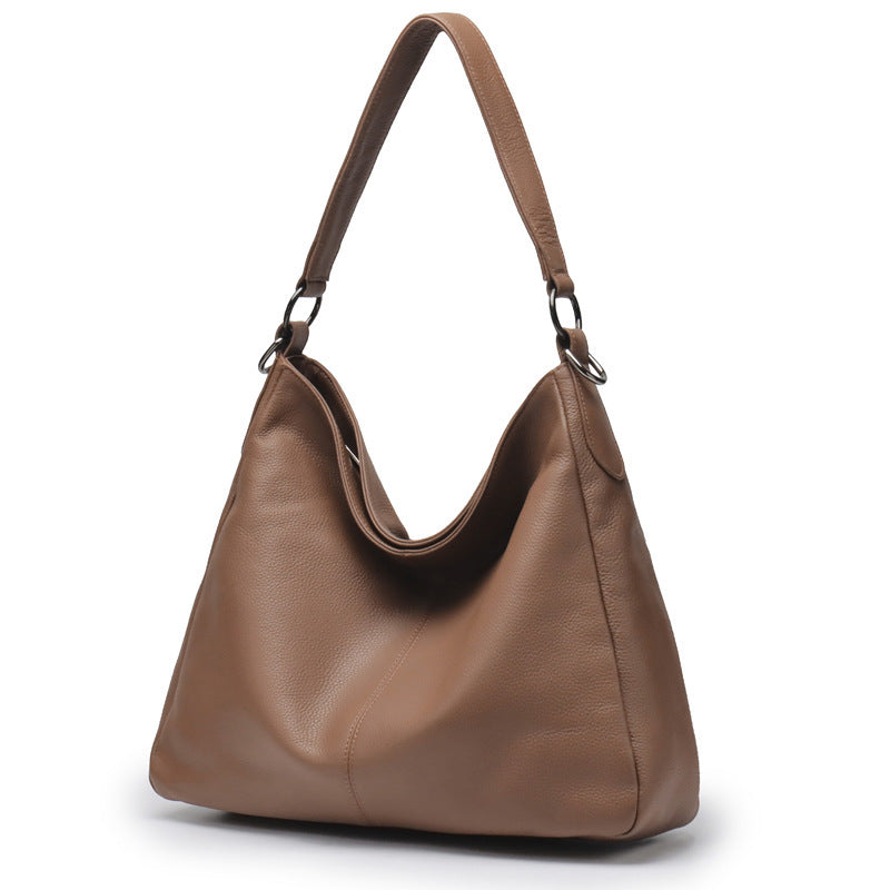 Women's High-Capacity Genuine Leather Crossbody Shoulder Bag | Retro Style