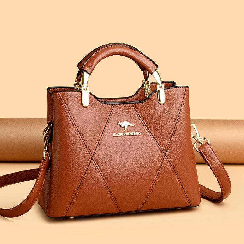 Women's High-Capacity Tote Bag & Shoulder Bag – PU Leather Plaid Crossbody Handbag