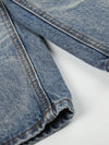 Vintage Indigo Wide-Leg Denim Shorts — color or detail view 9