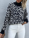 Sabine Leopard High Neck Pullover Sweater — product view 3