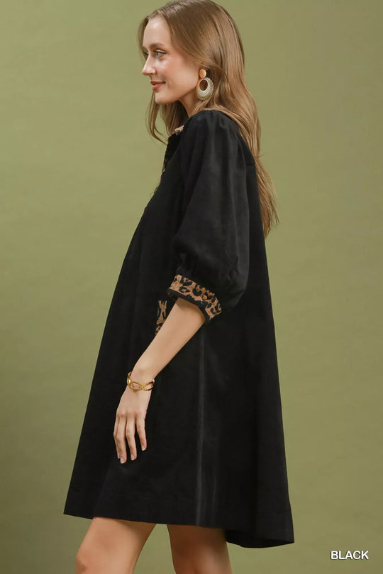 Another view: Umgee V-Neck Shift Dress with Contrast Trim