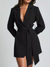 Lapel-collar tie-waist blazer — alternate product view 2