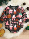 Bluebird Lane Christmas Print Long-Sleeve One-Piece Bodysuit — product view 1
