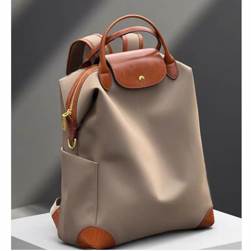 Women's Large Capacity Nylon Backpack - Business Travel Wear-Resistant Oxford Fabric Backpack with Air-Cushioned Straps