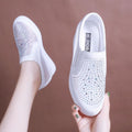 Women's Breathable Mesh Hidden-Heel Sneakers – Lightweight Rhinestone Casual Shoes