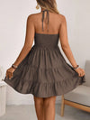 Smocked halter-neck tiered dress — alternate product view 5