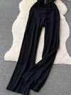 Feather-trim strapless belted wide-leg jumpsuit