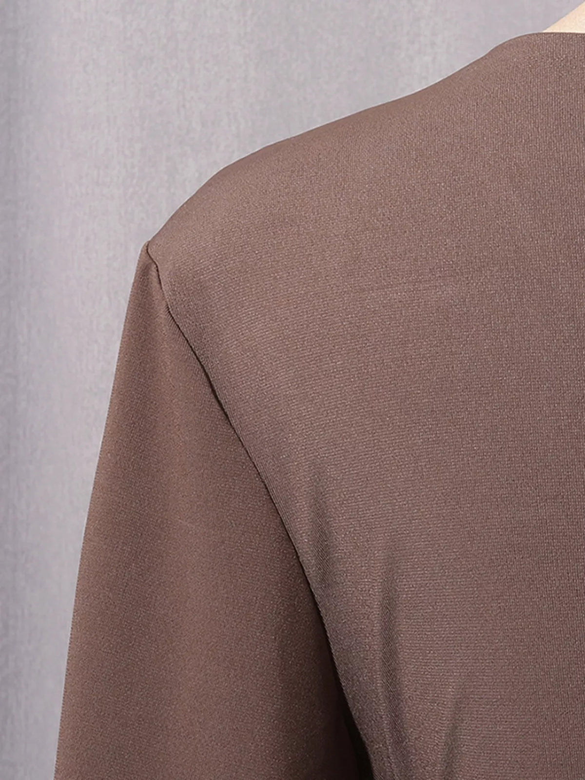 Brown Ruched Cutout Maxi Dress
