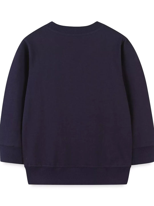 Another view: Kids’ Santa Cotton Sweatshirt — Black