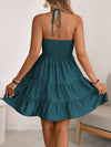 Smocked halter-neck tiered dress — alternate product view 23