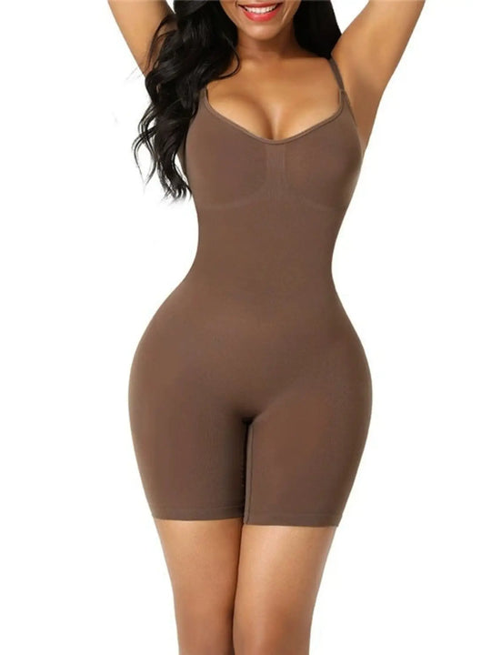 Another view: Spaghetti Strap Shaping Romper Plus