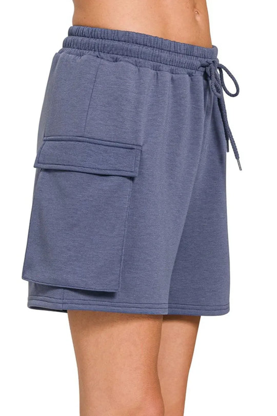 Another view: Scuba Thigh Pocket Shorts — BLUE INDIGO