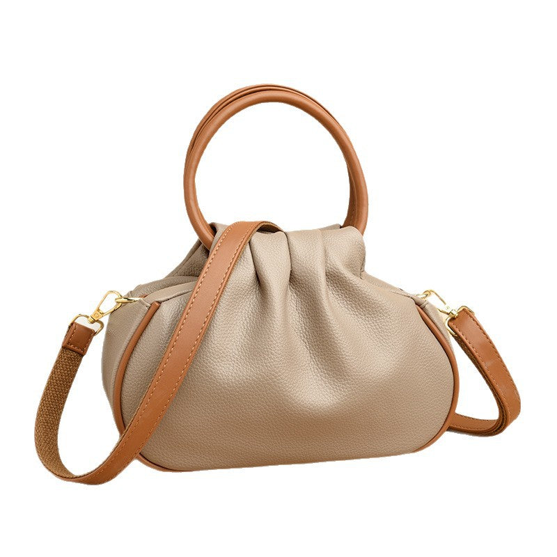 Premium Pleated Leather Crossbody Shoulder Bag for Women - Multi-Compartment Organizer