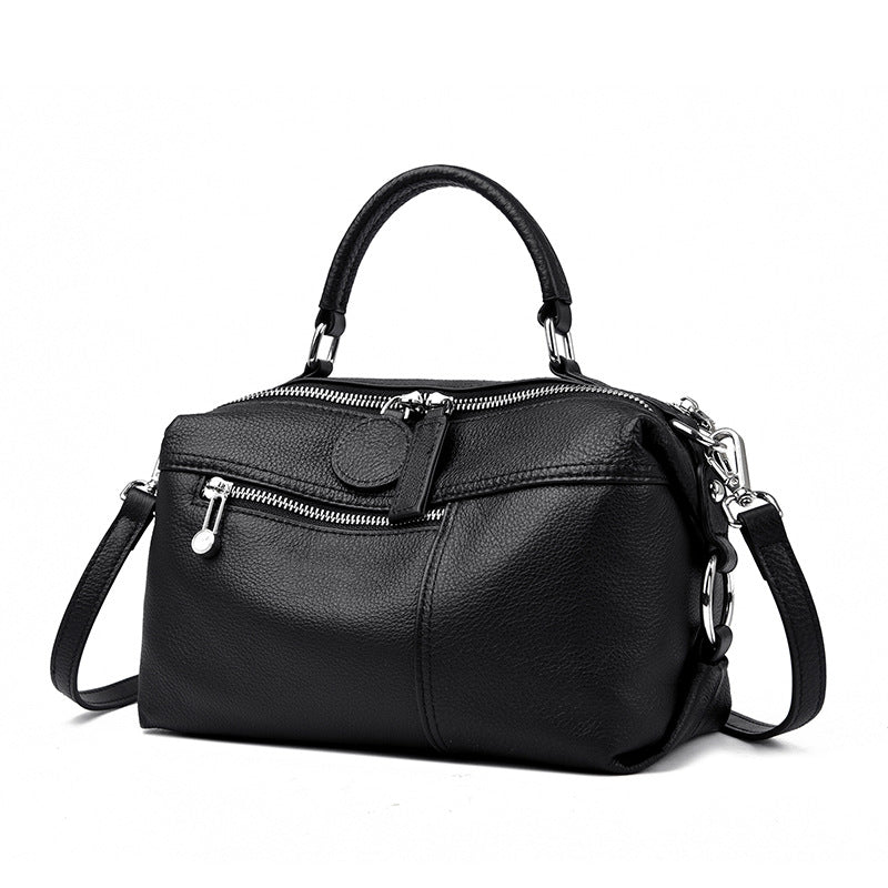 Women's Full-Grain Cowhide Shoulder Bag | Retro Woven Leather Handbag