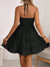 Smocked halter-neck tiered dress — alternate product view 27