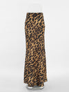 Women's unlined leopard maxi skirt