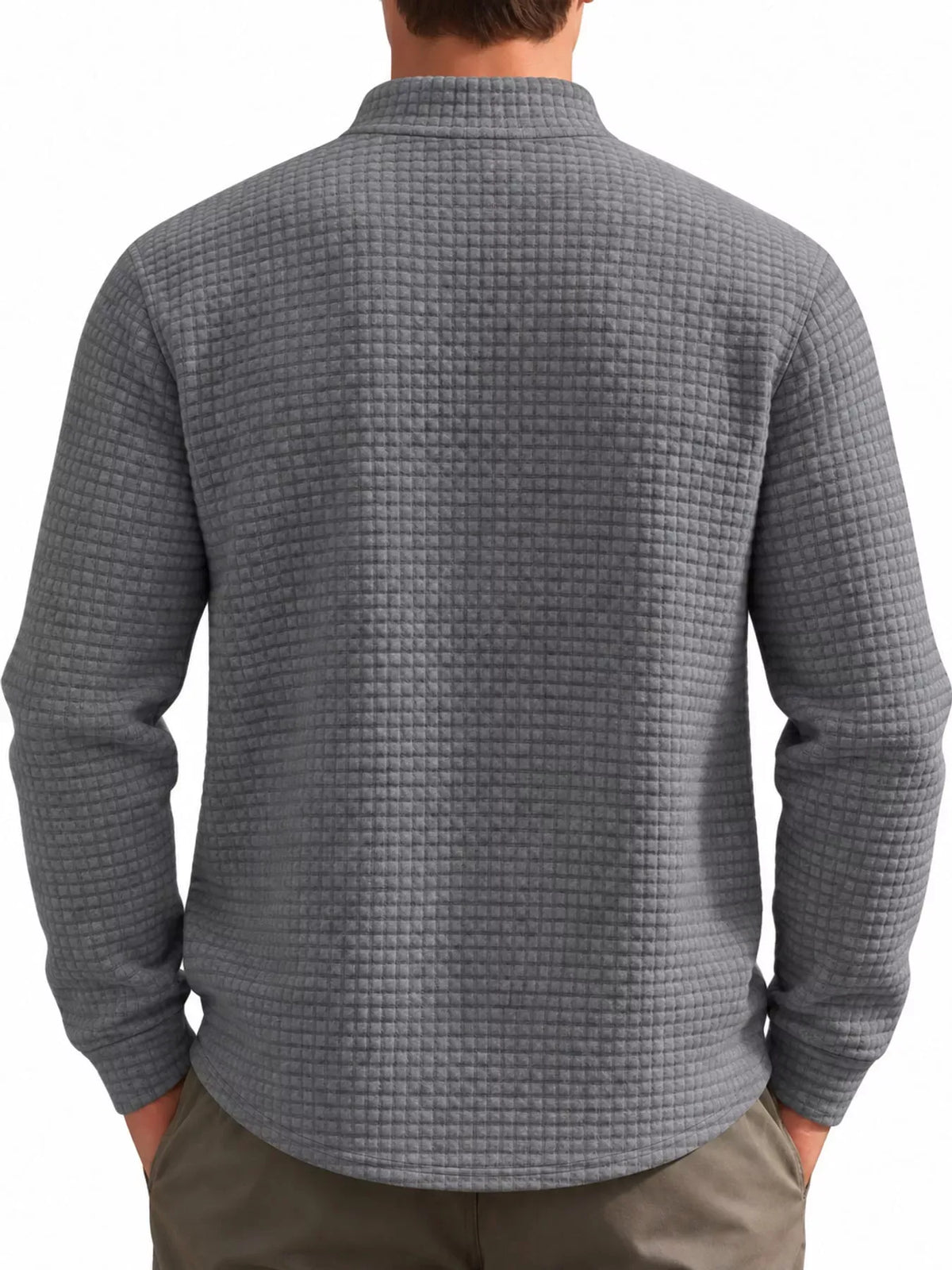 Men's Waffle-Knit Quarter-Zip Sweatshirt — photo 30