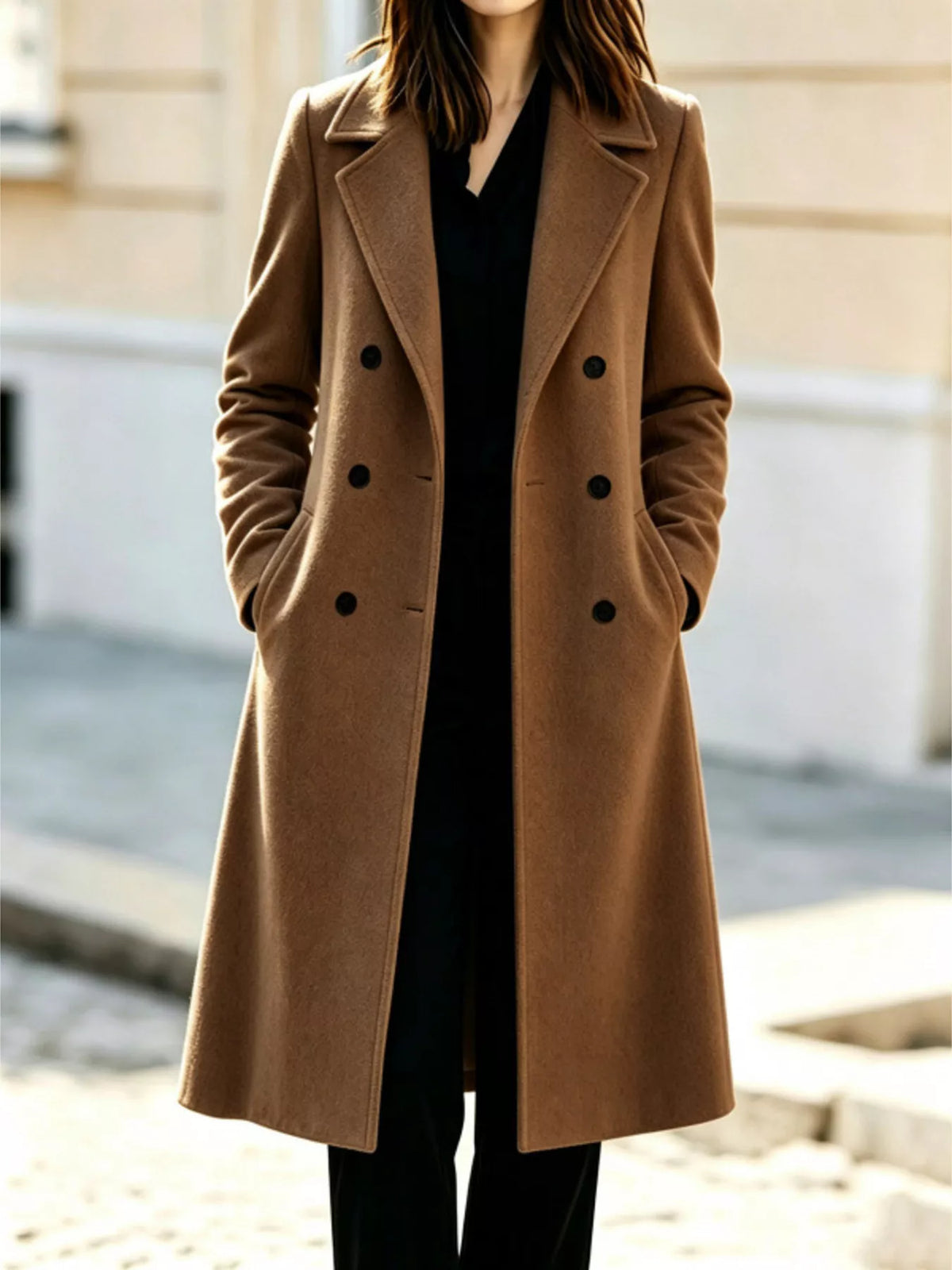 Double-Breasted Lapel Coat
