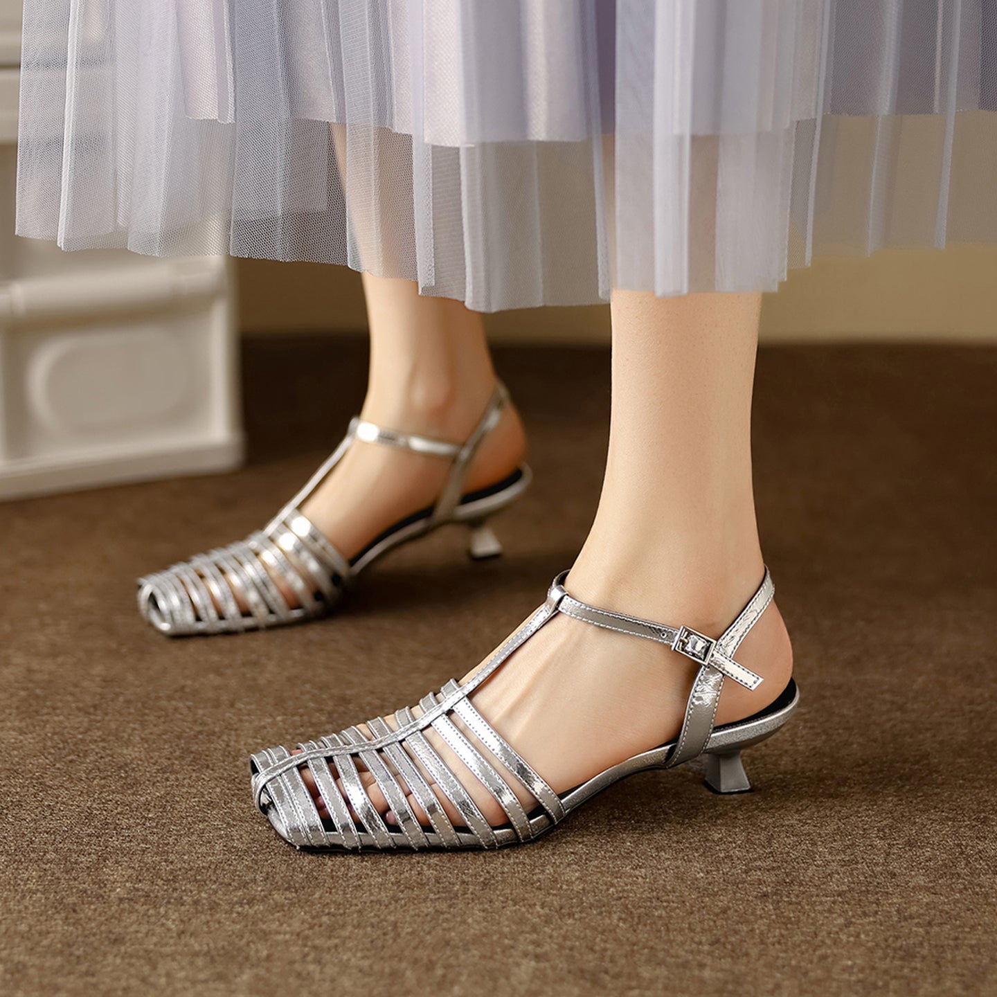Women's Lambskin Cage Sandals