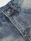 Vintage Indigo Wide-Leg Denim Shorts — color or detail view 5