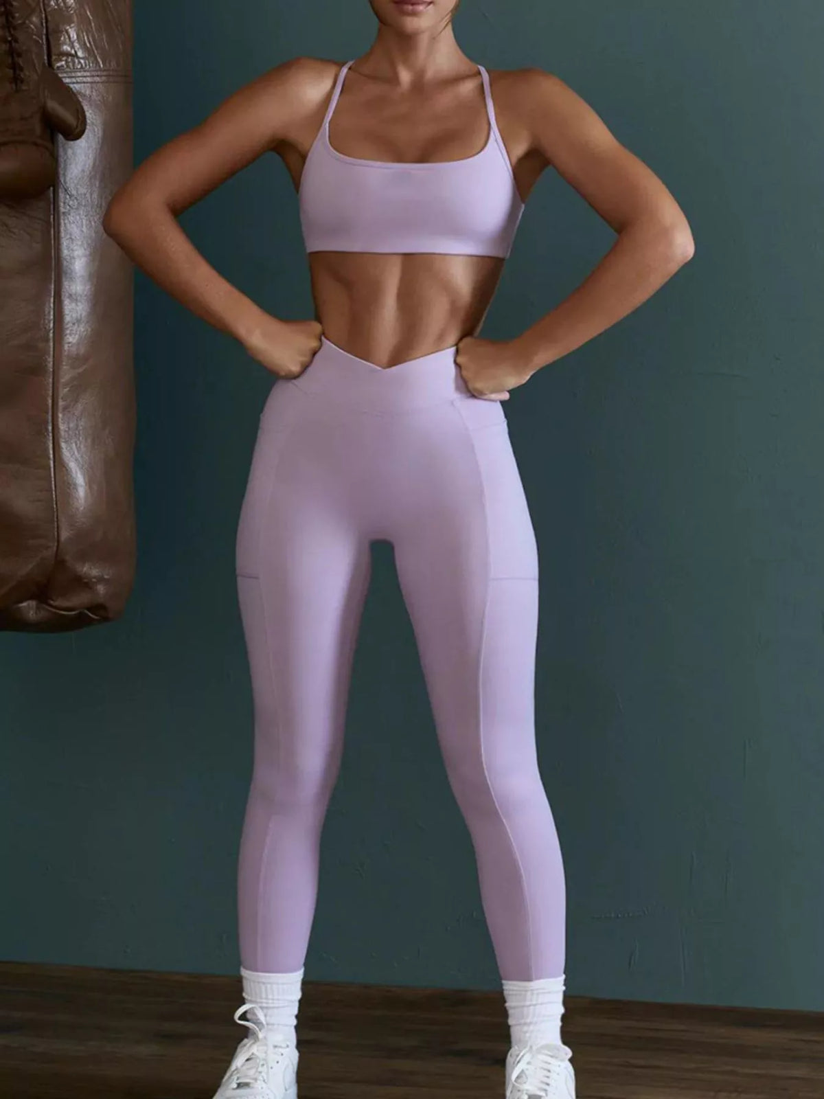 Seamless Cross-Waist Cami & Leggings Set