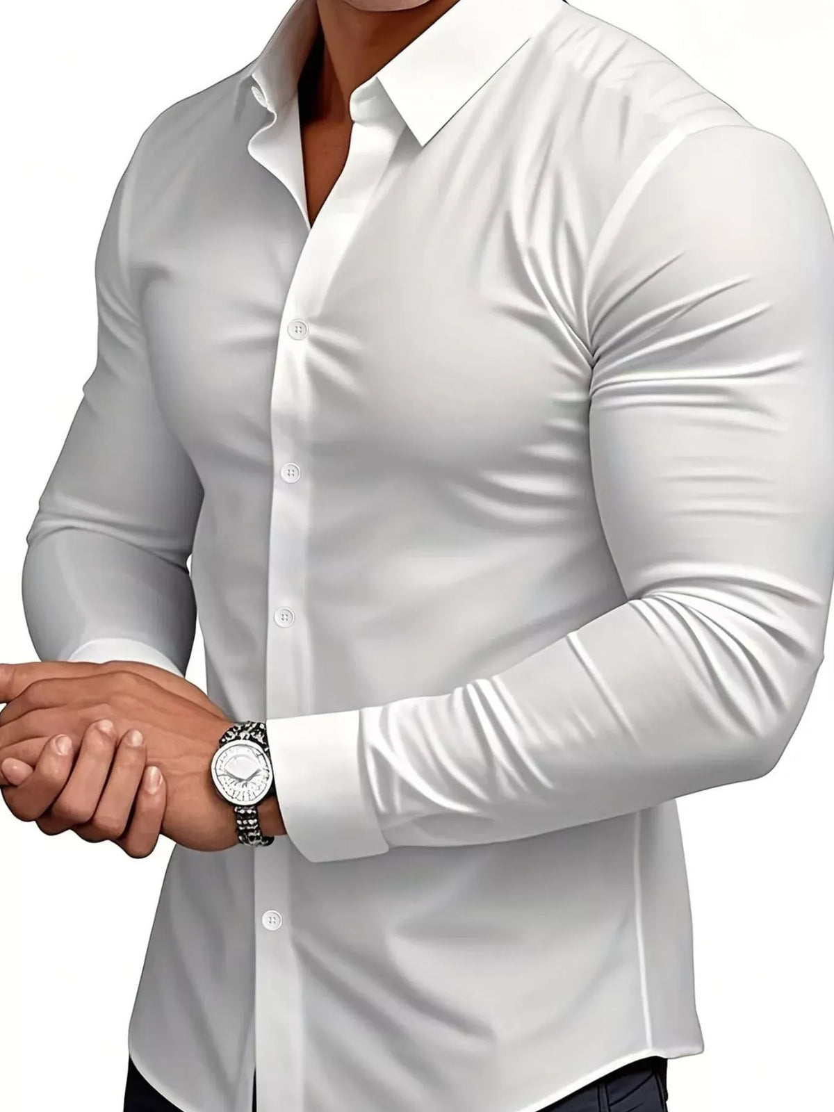 Men's Slim-Fit Long-Sleeve Button-Down Shirt — photo 19