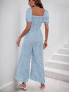Noelle Printed Square Neck Puff Sleeve Jumpsuit — product view 24