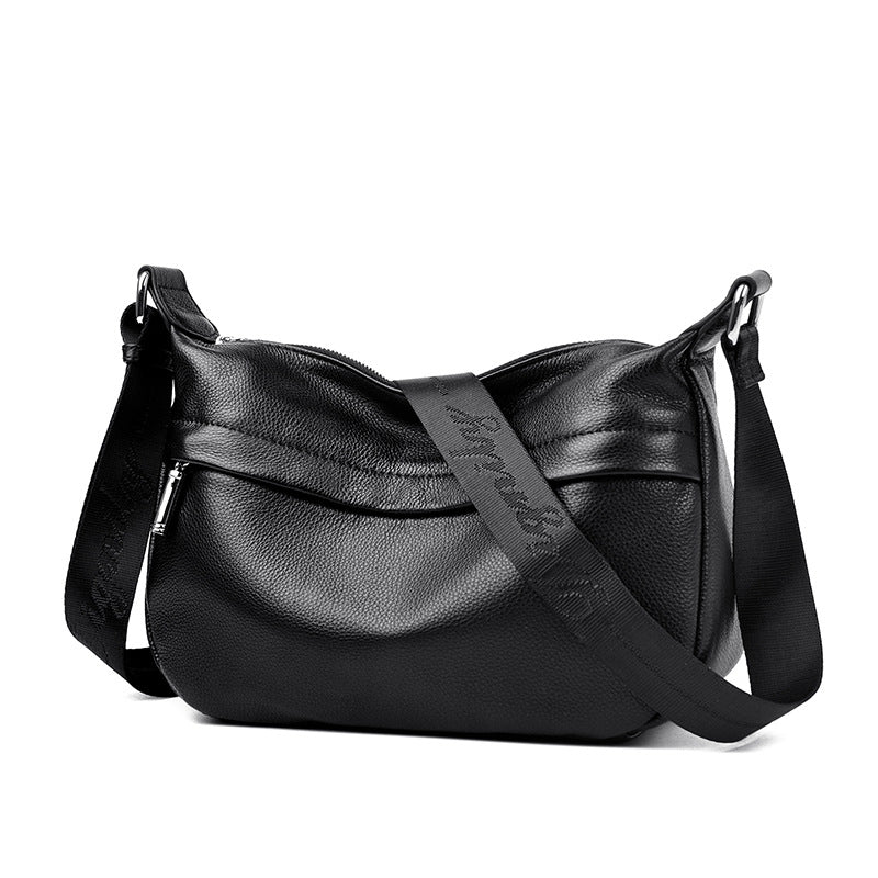 Women's Top-Grain Genuine Leather Crossbody Bag – Large Capacity Minimalist Shoulder Bag