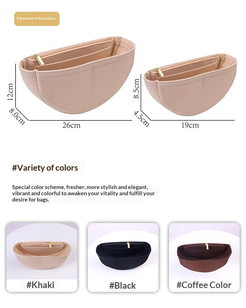 Multi-Compartment Felt Cosmetic Bag