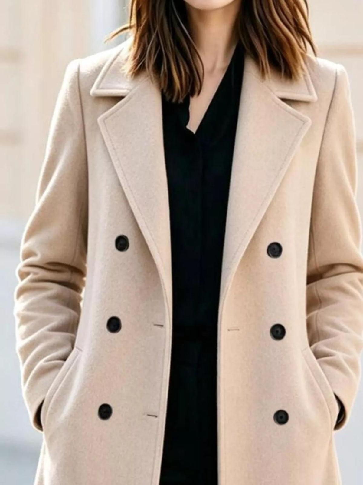 Double-Breasted Lapel Coat