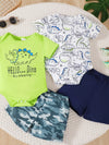 Clover Club 2 Piece Dino-Themed Baby Outfit Set — product view 4