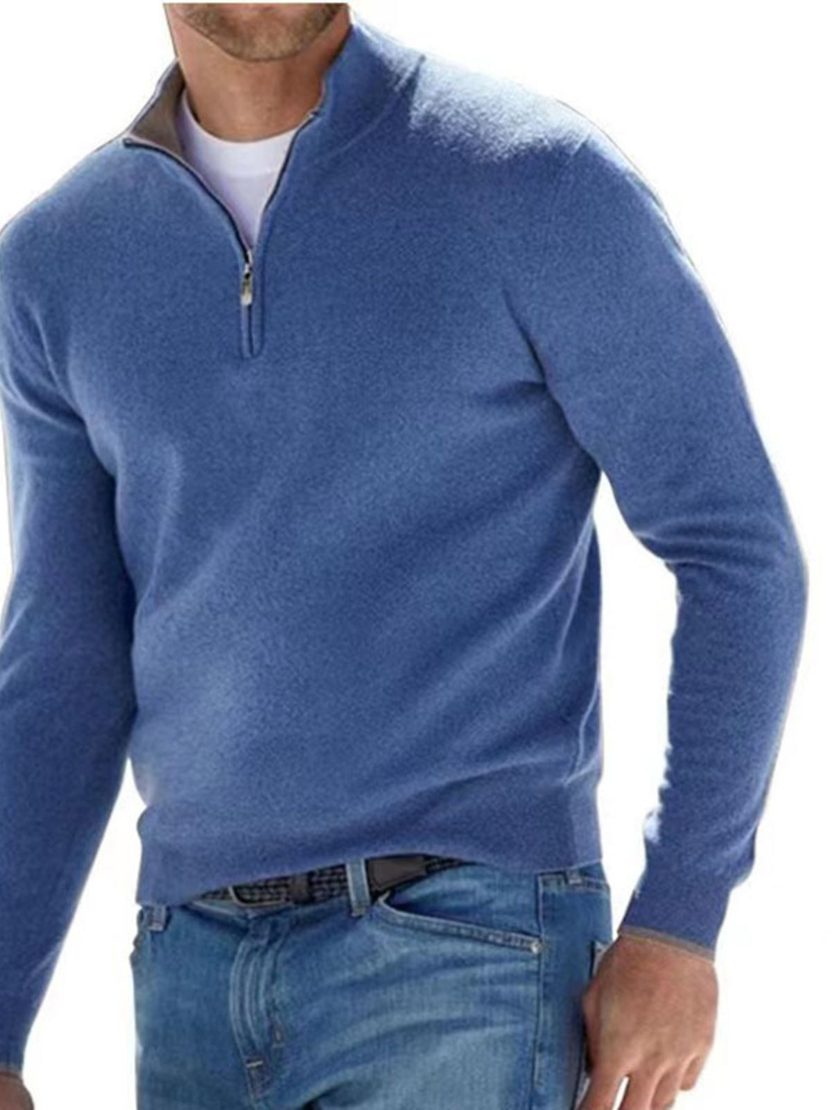 Men's Plus Size Quarter-Zip Sweater