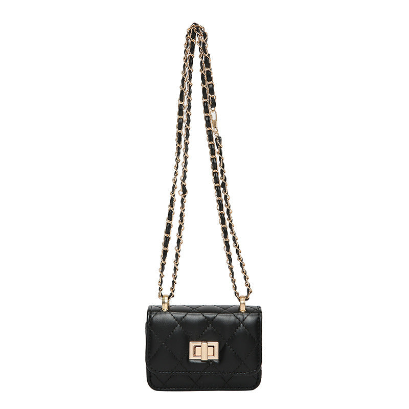 Fashionable Lock-Clasp Chain Crossbody Bag for Women - PU Leather All-Match Shoulder Bag