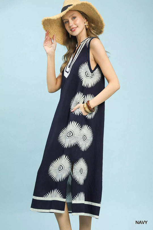 Another view: Umgee Sleeveless Geometric Midi Dress