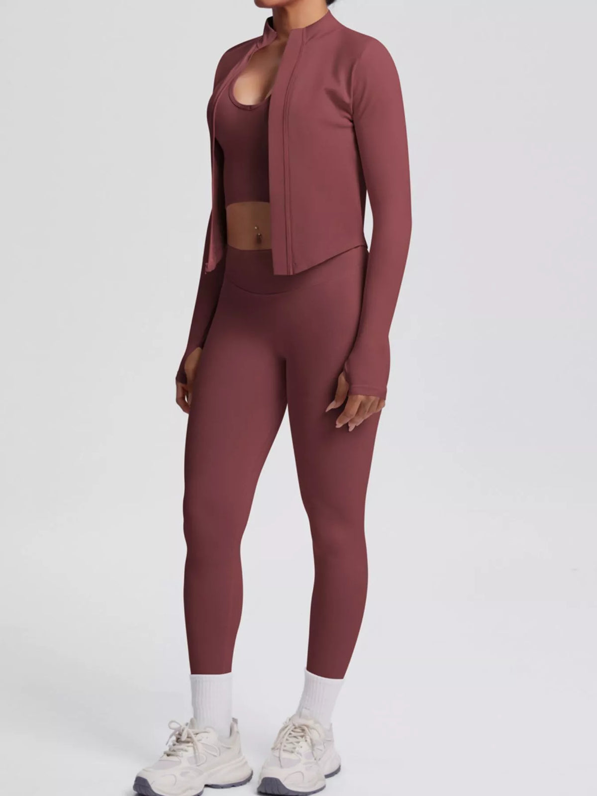 Tank, Zip Jacket & Leggings 3-Piece Active Set