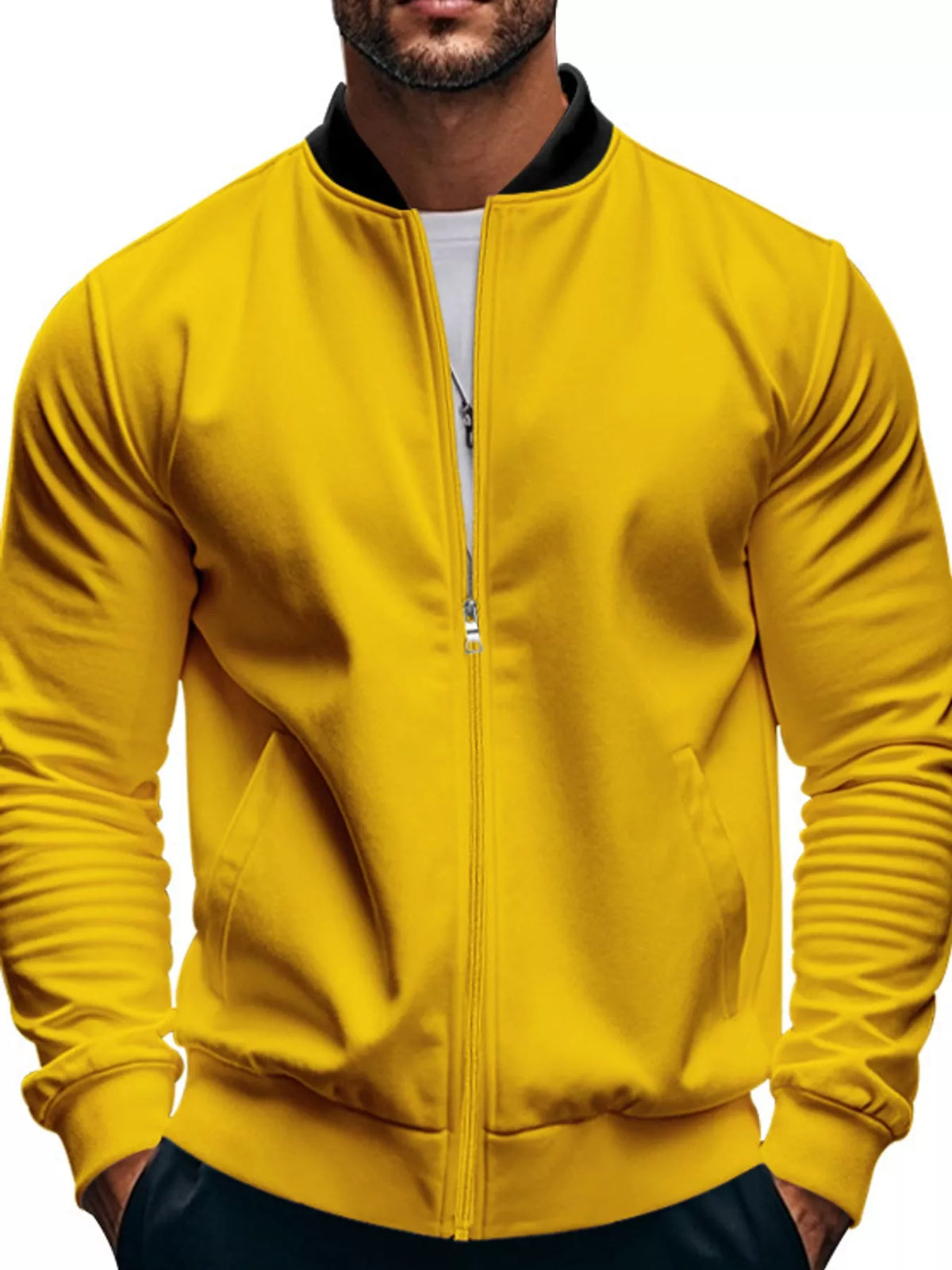 Men's Classic-Fit Zip-Up Bomber Jacket with Pockets — photo 41