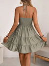Smocked halter-neck tiered dress — alternate product view 19