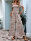 Valentina Ditsy Floral Smocked Square Neck Puff Sleeve Jumpsuit — product view 1