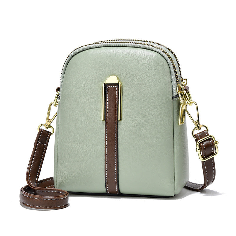 Women's Vertical Soft Leather Crossbody Bag - PU Leather Shoulder Messenger Purse with Card Slots
