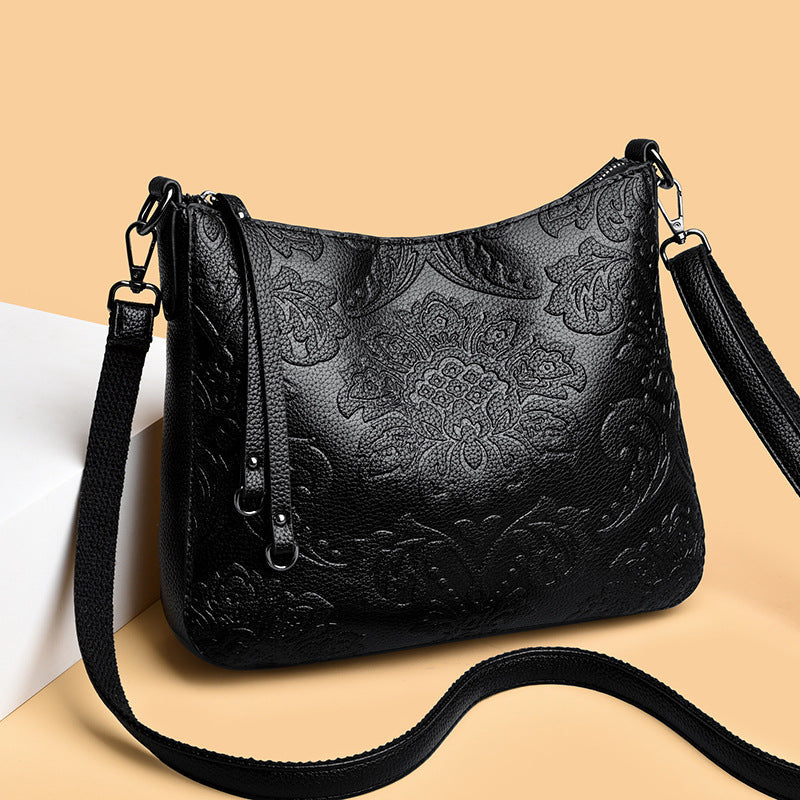 Women's PU Leather Crossbody Messenger Bag - Multi-Compartment Shoulder Bag