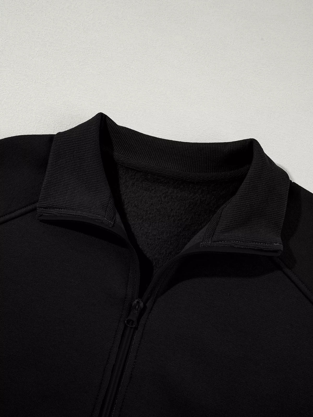 Drop Shoulder Zip-Up Jacket & Drawstring Pants Active Set