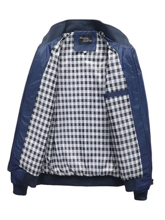 Another view: Men's Plus Size Casual Stand Collar Lightweight Jacket