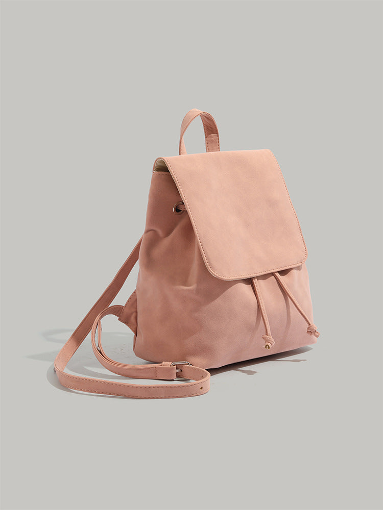 Retro Soft-Leather Tote Bag Minimalist Style | Brown & Pink