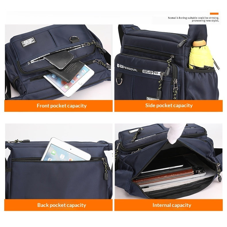Men's Crossbody Bag Business Travel Shoulder Bag - Oxford Fabric