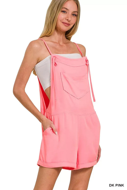 Another view: Rayon Woven Romper with Tie Knot Strap