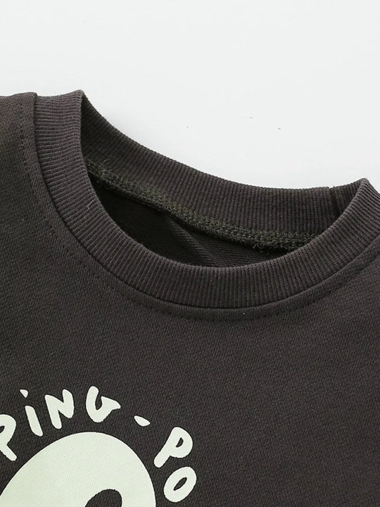 Another view: Kids' Ping-Pong Graphic Cotton-Blend Sweatshirt – Coffee Brown